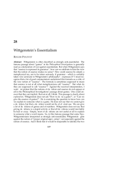 28 Wittgenstein`s Essentialism