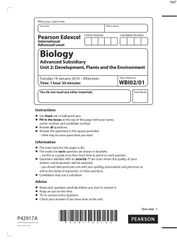 January 2014 (IAL) QP - Unit 2 Edexcel Biology A