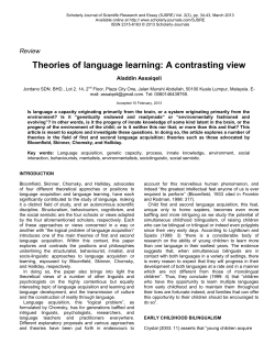Theories of language learning: A contrasting view