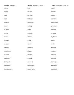 Spelling Word Lists