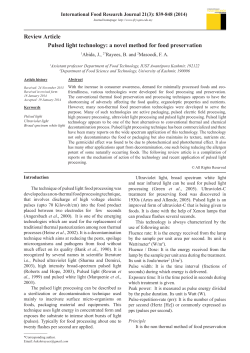 Pulsed light technology: a novel method for food preservation