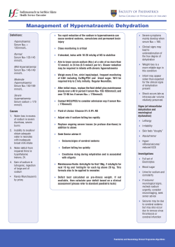 Management of Hypernatraemic Dehydration
