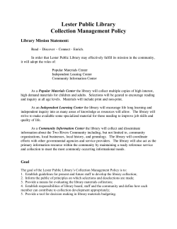 Lester Public Library Collection Management