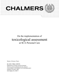 toxicological assessment - Chalmers Publication Library