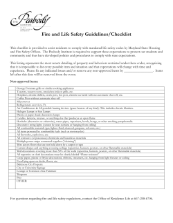 Fire and Life Safety Guidelines/Checklist