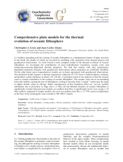 Comprehensive plate models for the thermal evolution of oceanic