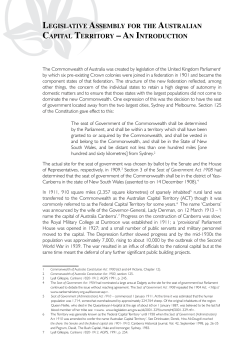 an introduction - ACT Legislative Assembly