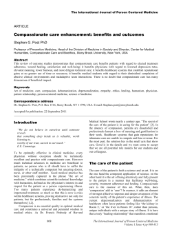 Compassionate care enhancement: benefits and