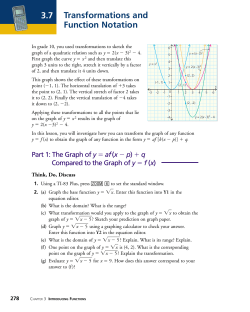3.7 Transformations and Function Notation