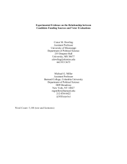 Experimental Evidence on the Relationship between