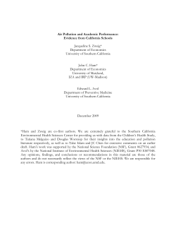 Air Pollution and Academic Performance - UMD Econ