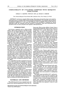 COMPATIBILITY OF CYCLOPOID COPEPODS WITH MOSQUITO
