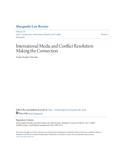 International Media and Conflict Resolution: Making the Connection