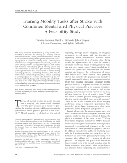 Training Mobility Tasks after Stroke with Combined Mental and