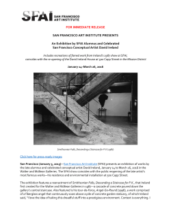 FOR IMMEDIATE RELEASE SAN FRANCISCO ART INSTITUTE