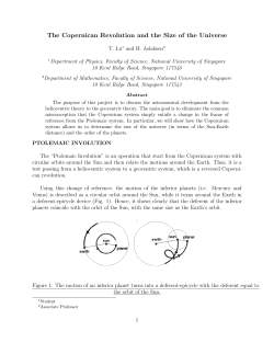 The Copernican Revolution and the Size of the Universe