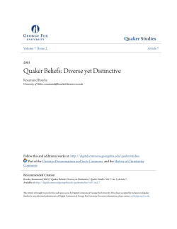 Quaker Beliefs: Diverse yet Distinctive