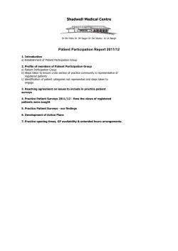 Patient Participation Annual Report 2011/12