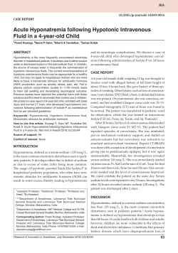 Acute Hyponatremia following Hypotonic