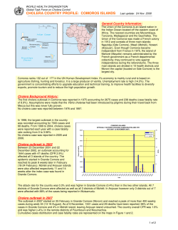 cholera country profile: comoros islands