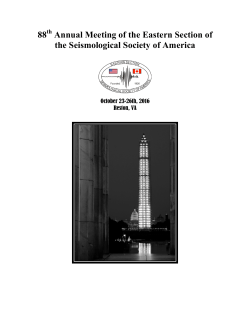 88 Annual Meeting of the Eastern Section of the Seismological