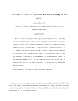 The Trick is to Live: Is the Estate Tax Social Security for the Rich?