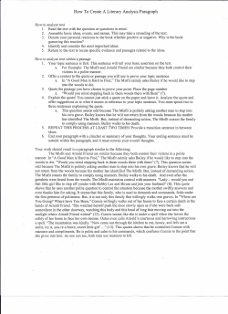 How To Create A Literary Analysis Paragraph