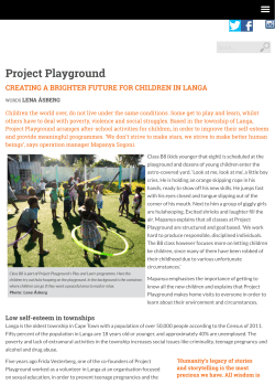 CREATING A BRIGHTER FUTURE FOR CHILDREN IN LANGA