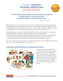 Investigating Fractions, Decimals, and Percents