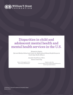 Disparities in child and adolescent mental health and mental health