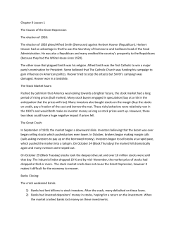 Chapter 9 Lesson 1 The Causes of the Great Depression The