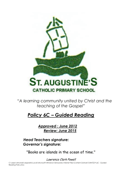 Policy 6C &ndash; Guided Reading - St. Augustine`s Catholic Primary