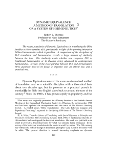 DYNAMIC EQUIVALENCE: A METHOD OF TRANSLATION OR A