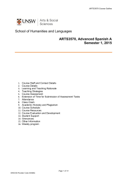 ARTS3570 Advanced Spanish A