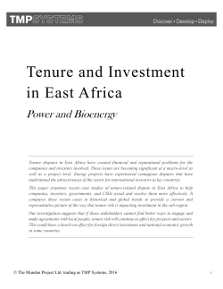 Tenure and Investment in East Africa
