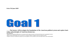Competency Goal 1: The learner will investigate the foundations of