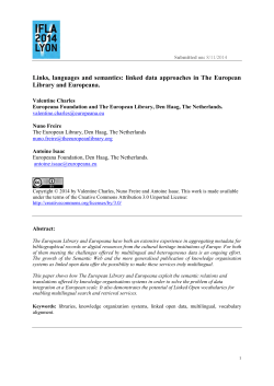 Links, languages and semantics - IFLA 2014 Satellite Meeting
