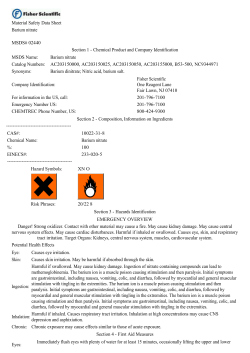 Material Safety Data Sheet Barium nitrate MSDS - MSU