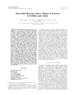 Heart Rate Recovery from 1 Minute of Exercise in Children