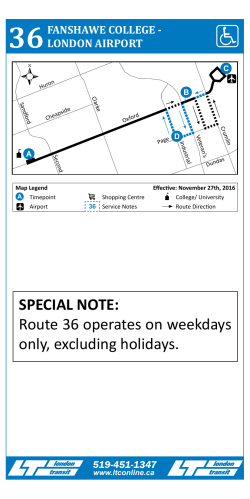 SPECIAL NOTE: Route 36 operates on weekdays only, excluding