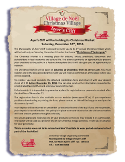 Ayer`s Cliff will be holding its Christmas Market Saturday, December