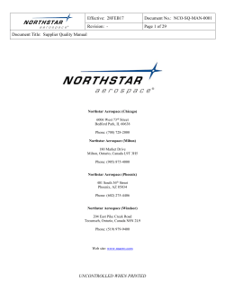 Quality Manual - Northstar Aerospace
