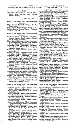 SUPPLEMENT TO THE LONDON GAZETTE, io FEBKUAEY,`1917