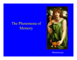 The Phenomena of Memory