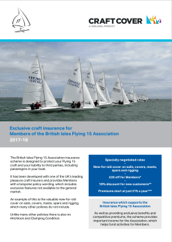 British Isles Flying 15 Association Craft Cover Insurance Brochure