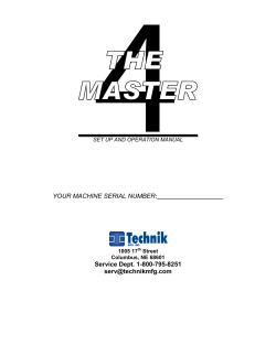 SET UP AND OPERATION MANUAL