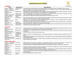 ACE Lesson Descriptions