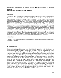 Decolonial translation in Daniel Ca&ntilde;o`s Stxaj no` anima