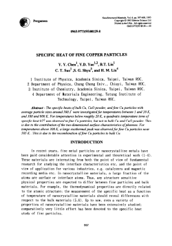 Pergamon SPECIFIC HEAT OF FINE COPPER PARTICLES Y. Y.