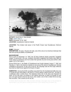 November 12-16, 1942 LOCATION: Guadalcanal, Solomon Islands